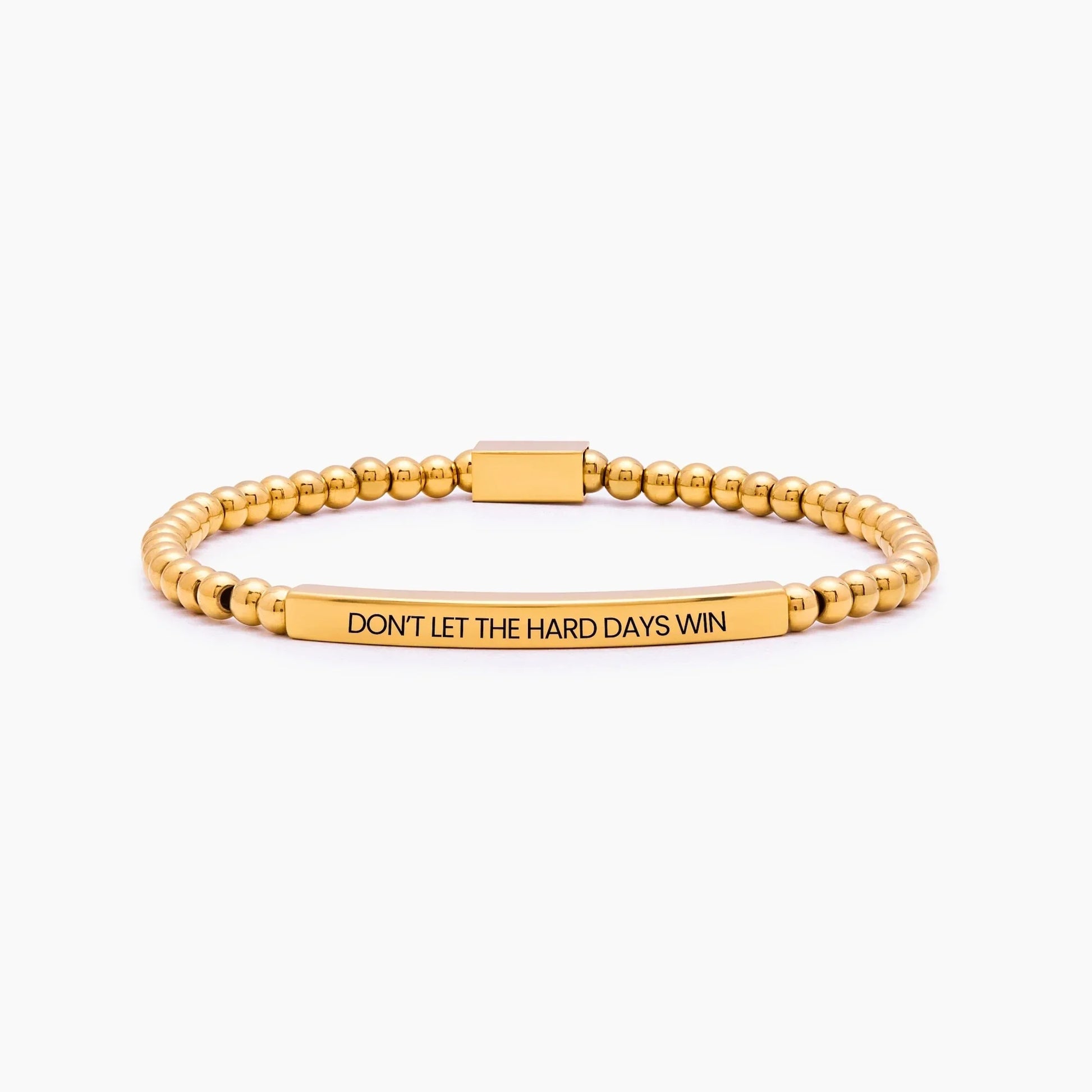 Don't Let The Hard Days Win Beaded Bracelet gold — Olivia Jewelry
