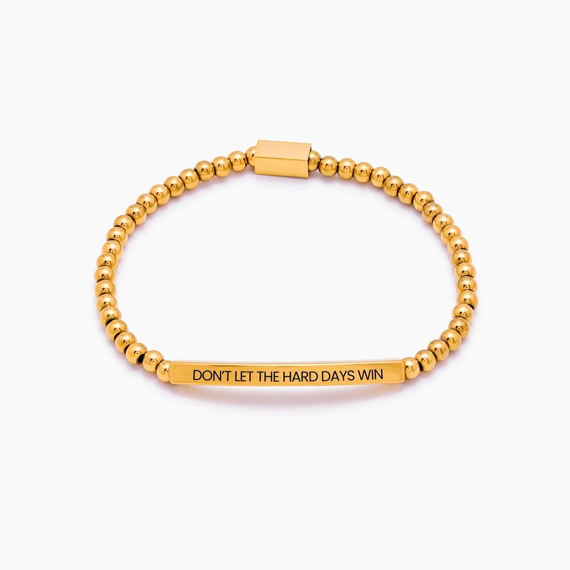 Beaded bracelet silver Don't Let The Hard Days Win — Olivia Jewelry