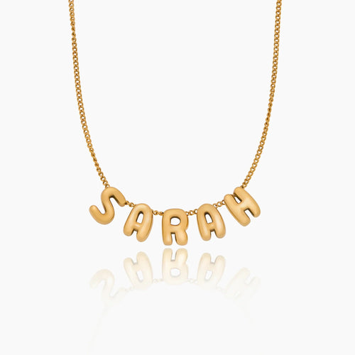 Bubble custom name necklace gold — Olivia Jewelry