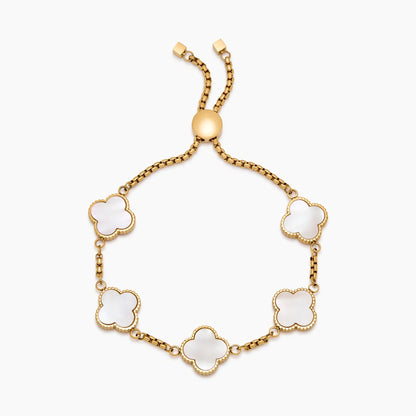 Mother of pearl clover bracelet gold — Olivia Jewelry