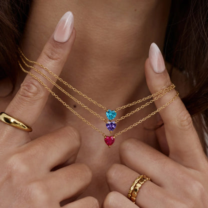 Heart Birthstone Necklace
