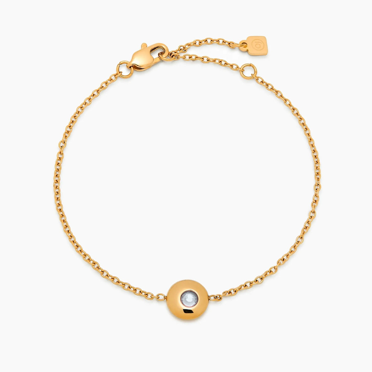 mini-birthstone-charm-bracelet — Gold / Apr-Diamond