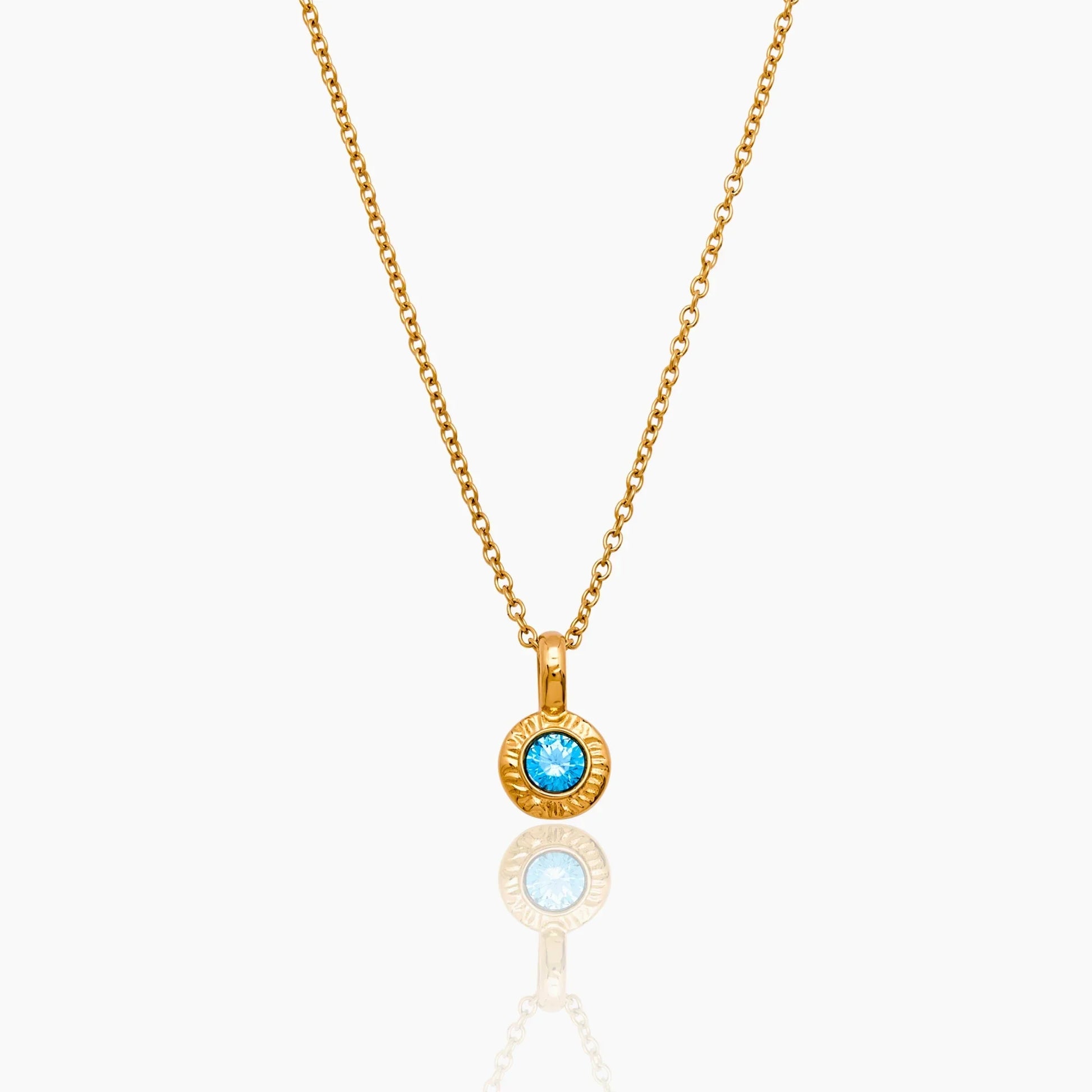 Crushed birthstone pendant necklace gold — Olivia Jewelry