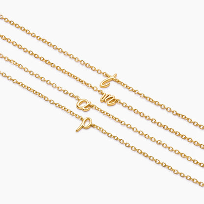 Dainty Cursive Initial Bracelet